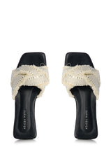 AZALEA WANG HAWKINS CROSS FRONT FLAT RHINESTONE SANDAL