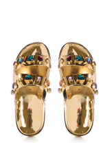 AZALEA WANG TREASURE HUNT GEM SANDAL IN GOLD
