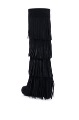 DIXIE FRINGE FOLD OVER BOOT IN BLACK