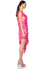 ITS A PARTY SEQUIN CHAIN MINI DRESS IN FUCHSIA