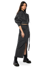WHITNEY CARGO DENIM MAXI SKIRT