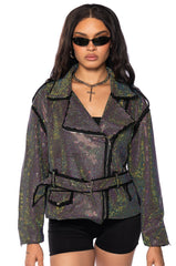 PARIS CRYSTAL WRAP MOTO JACKET