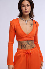 PAXTON SUPER LUXE BOLERO TOP IN ORANGE