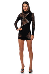 RAMONA LACE EMBELLISHED MINI DRESS