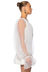 SCOUT DEEP V SHEER SLEEVE BODYSUIT