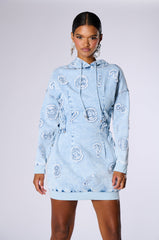 SO MANY QUESTIONS HOODED MINI DRESS