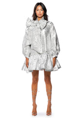 TAKE A BOW BROCADE MINI DRESS