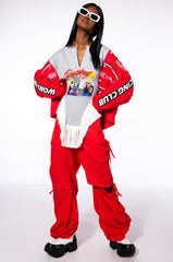 ZOOM ZOOM CORSETED FRINGE SWEATSHIRT