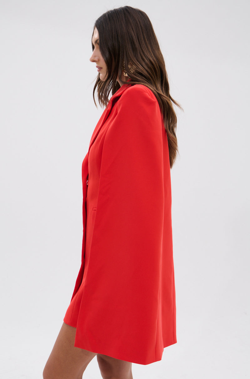 A LA MODE MINI BLAZER DRESS IN RED