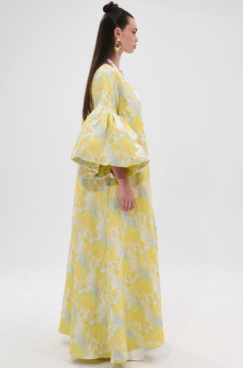 VENICE BROCADE PUFF SLEEVE DUSTER