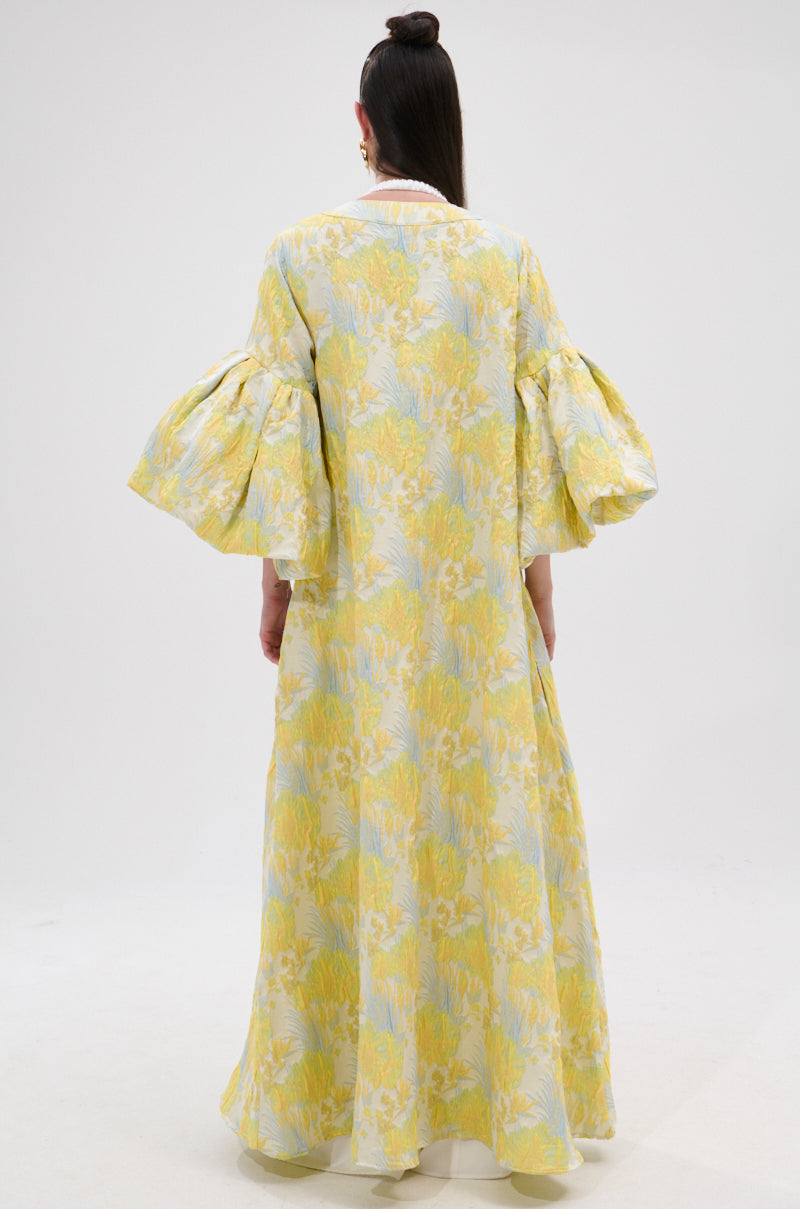 VENICE BROCADE PUFF SLEEVE DUSTER