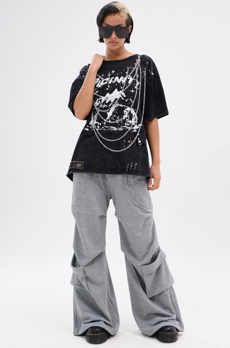 GOTH BAE OVERSIZED DISTRESSED TEE