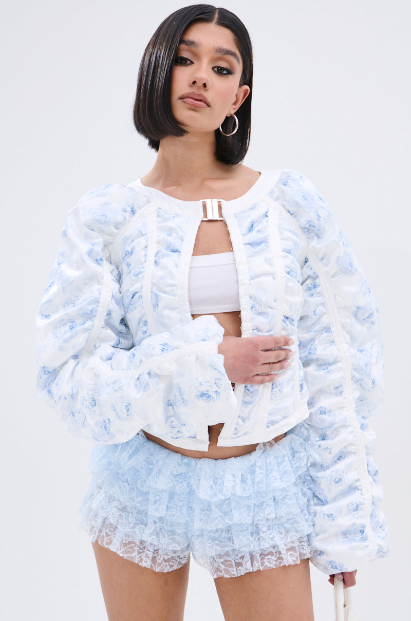 TALK TO ME NICE CORSETED JACKET IN WHITE