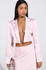 SOFIA CROPPED SATIN BLAZER