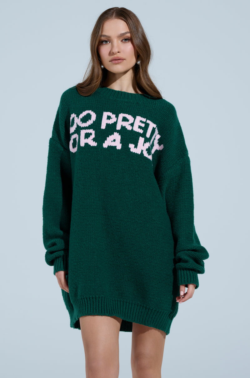 TOO PRETTY PRINTED SWEATER DRESS