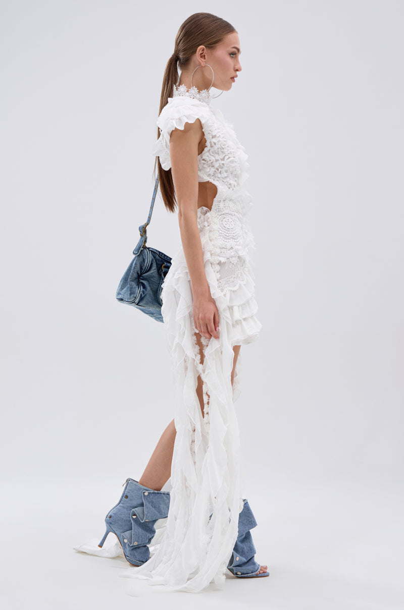 JUST A FEELING RUFFLE MINI DRESS