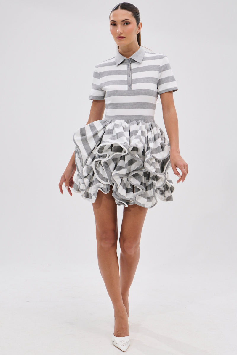 OFFICE SIREN STRIPED SHIRT DRESS