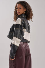 GUESS WHAT STRIPE COLLARED BLOUSE