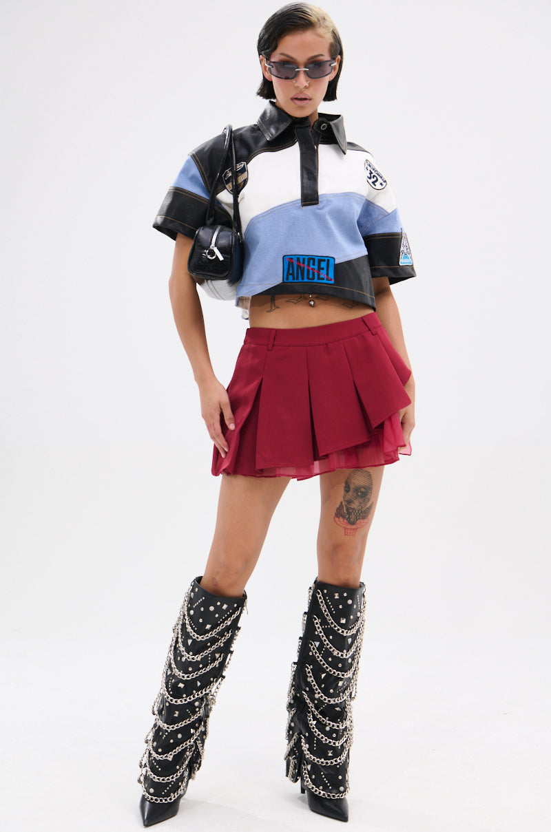 GUESS WHAT STRIPE COLLARED BLOUSE