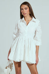 THE IT GIRL MINI DRESS IN EYELET
