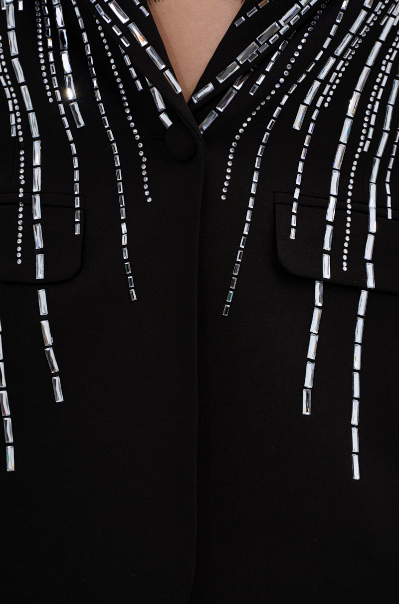 MILA EMBELLISHED BLAZER IN BLACK
