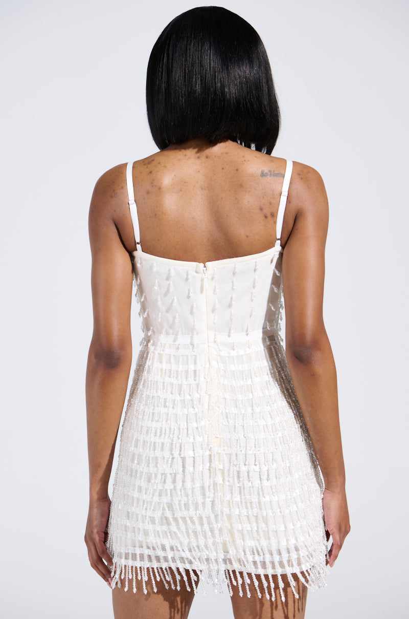 SHOW STOPPER BEADED MINI DRESS