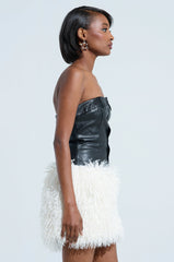 MIGHT DELETE LATER PU FUR MINI DRESS