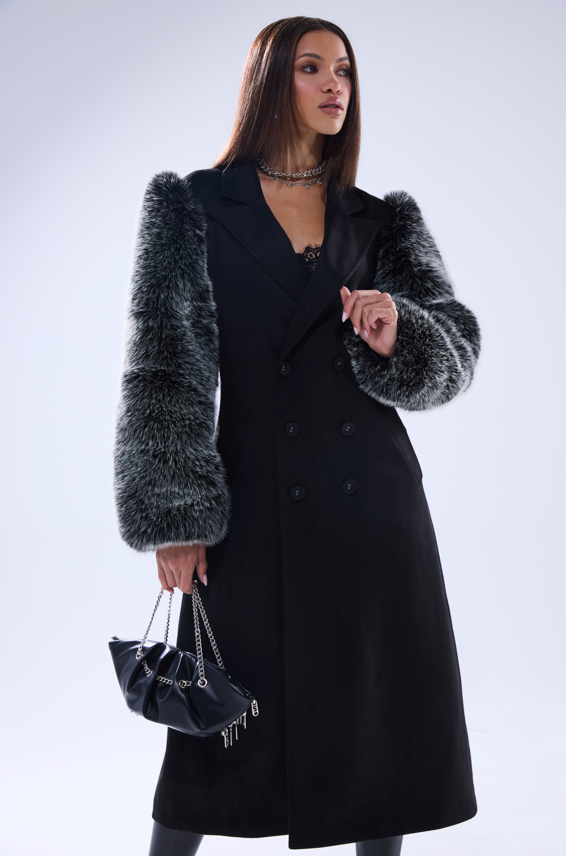 NOLITA FUR SLEEVE TRENCH