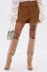 FIGURE IT OUT FAUX SUEDE SHORT