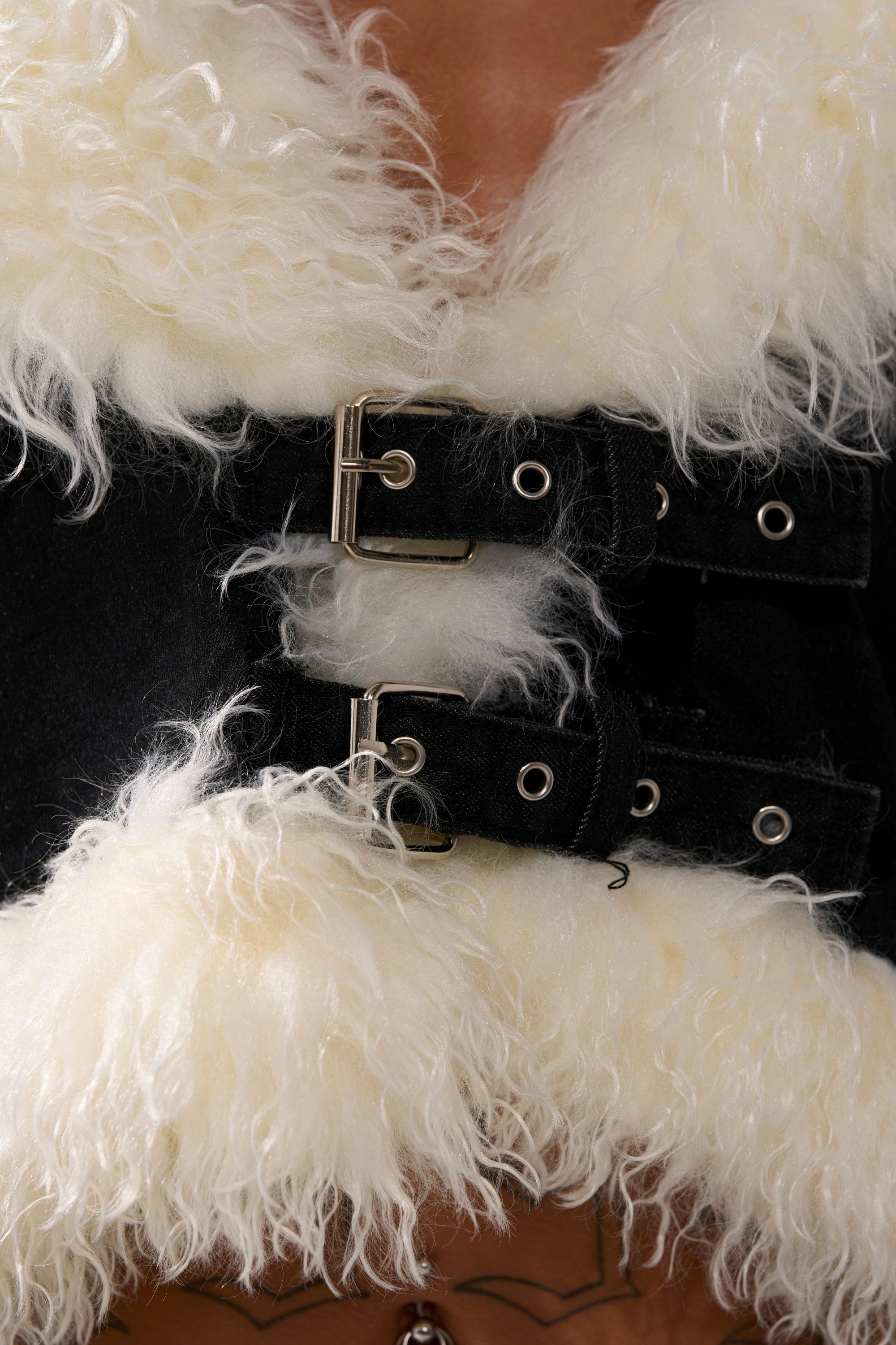 SITTING PRETTY FUR TRIM DENIM JACKET