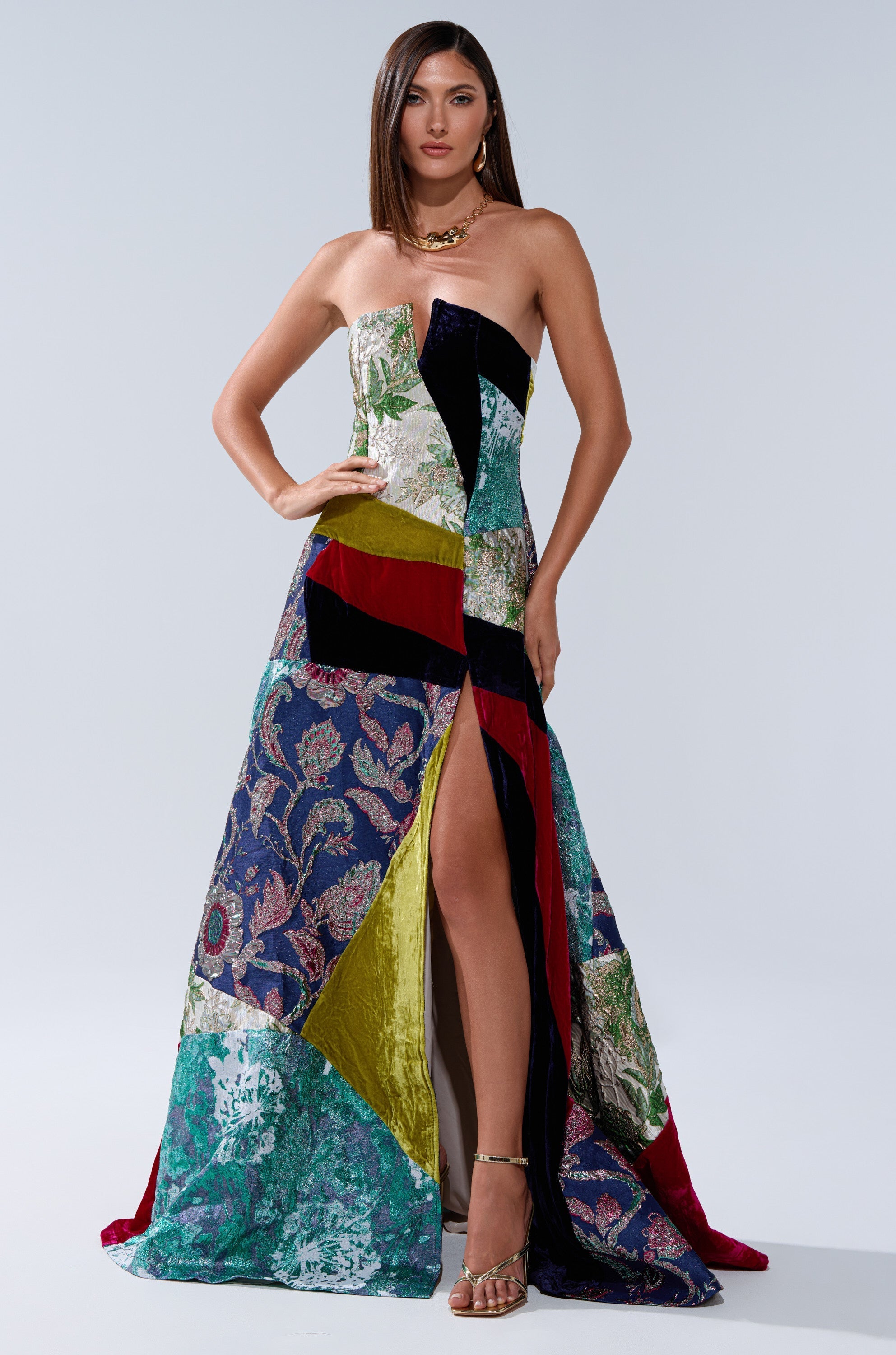 MUSHU MIXED MEDIA MAXI DRESS