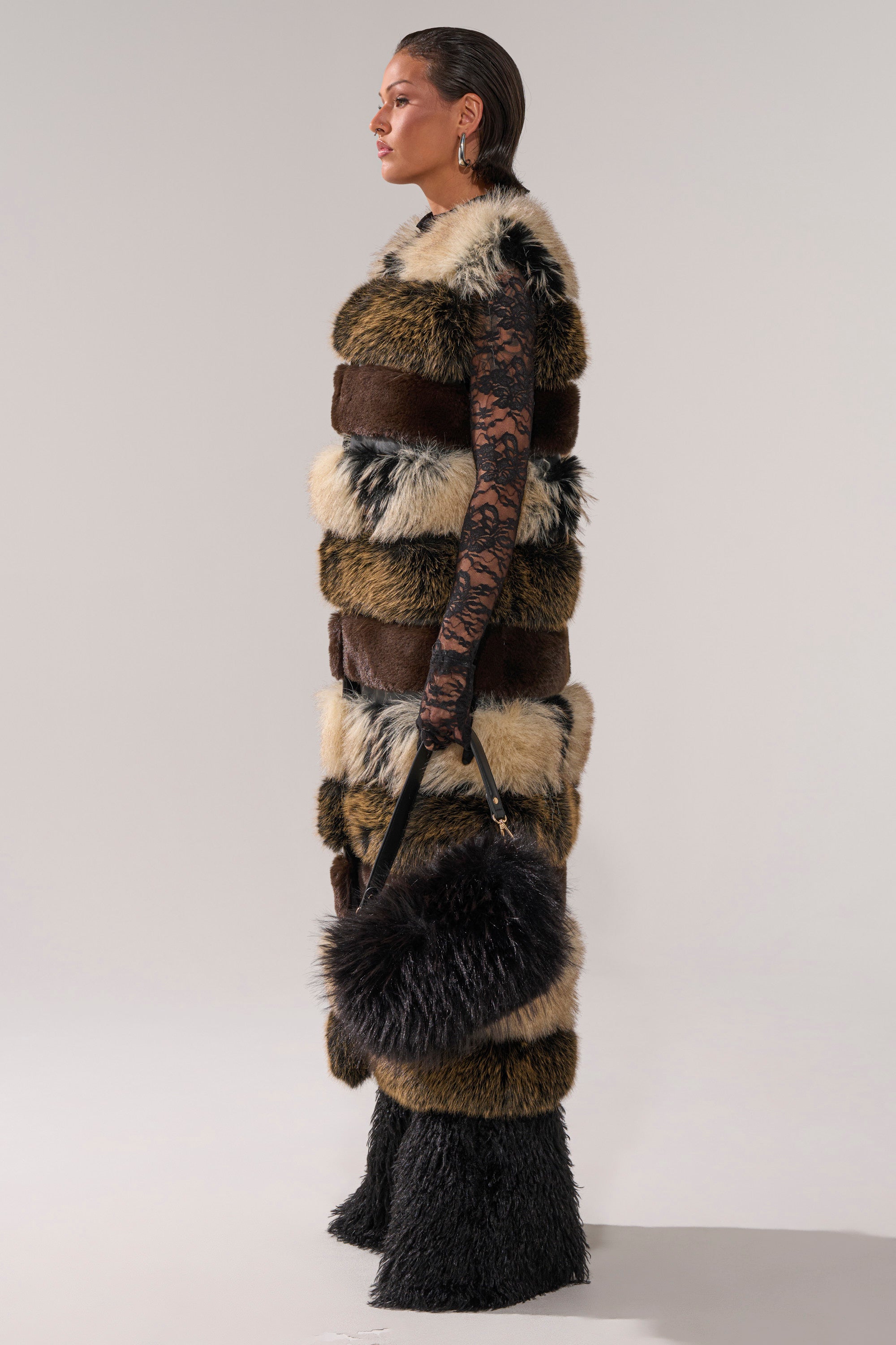 PORTIA PANELED FUR VEST