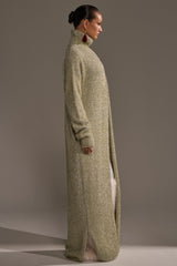 WORTHY OF LOVE LONG SLEEVE METALLIC SWEATER IN GOLD