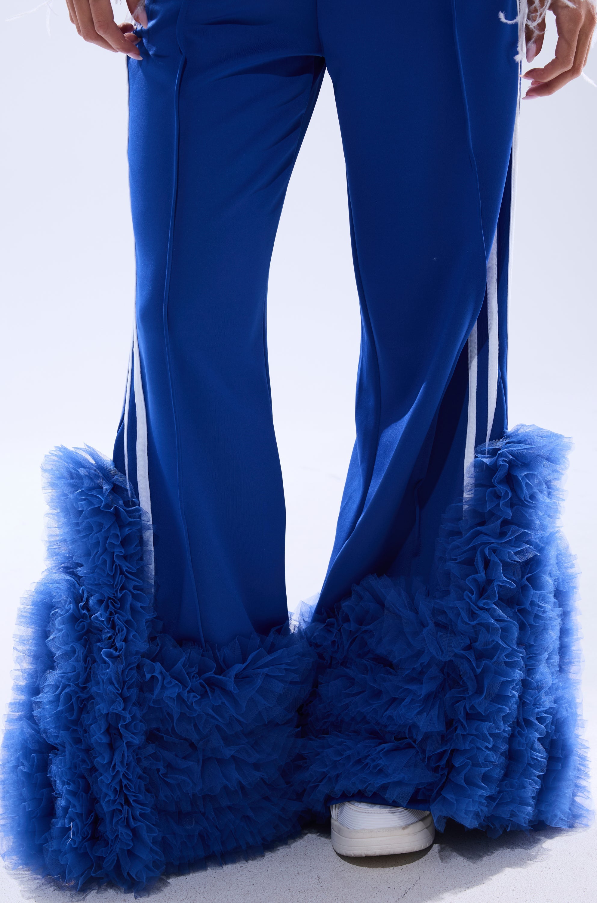 MODERN JAM TRACK PANT WITH TULLE IN ROYAL BLUE
