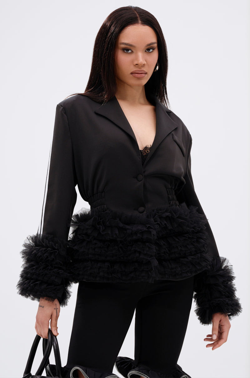 BIG HIT TULLE TRIM BLAZER
