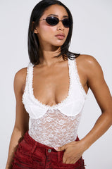 DAINTY LIL THING LACE SLEEVELESS BODYSUIT
