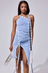 COOLER THAN YOU DENIM MIDI DRESS