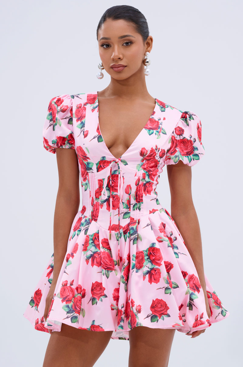 WILL YOU TAKE THIS ROSE SATIN MINI DRESS