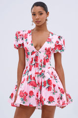 WILL YOU TAKE THIS ROSE SATIN MINI DRESS
