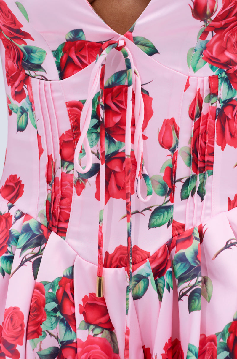 WILL YOU TAKE THIS ROSE SATIN MINI DRESS