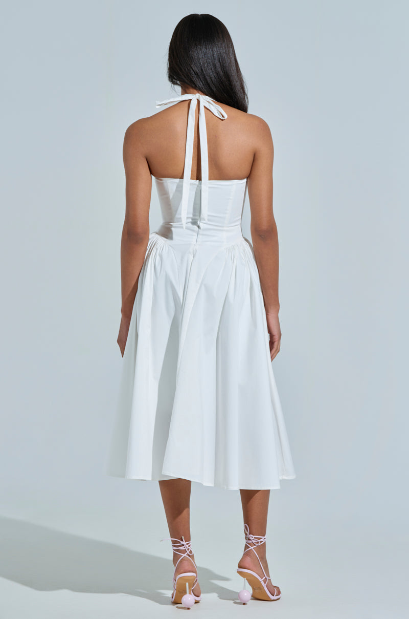 OFF TO BRUNCH POPLIN MIDI DRESS