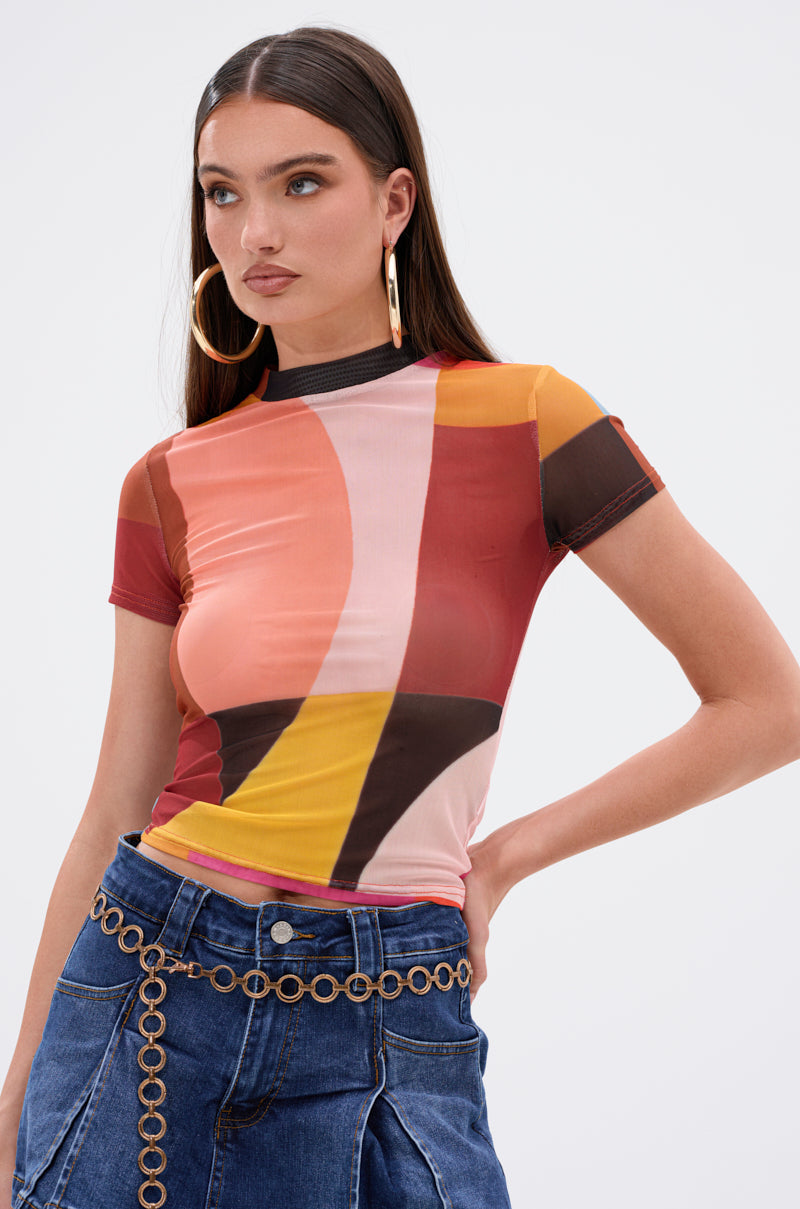 ABSTRACT THOUGHTS MESH SHORT SLEEVE TEE