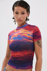 HEAD IN THE CLOUDS MESH SHORT SLEEVE TEE