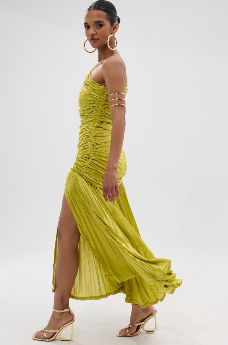 LIFE OF THE PARTY SATIN MIDI DRESS