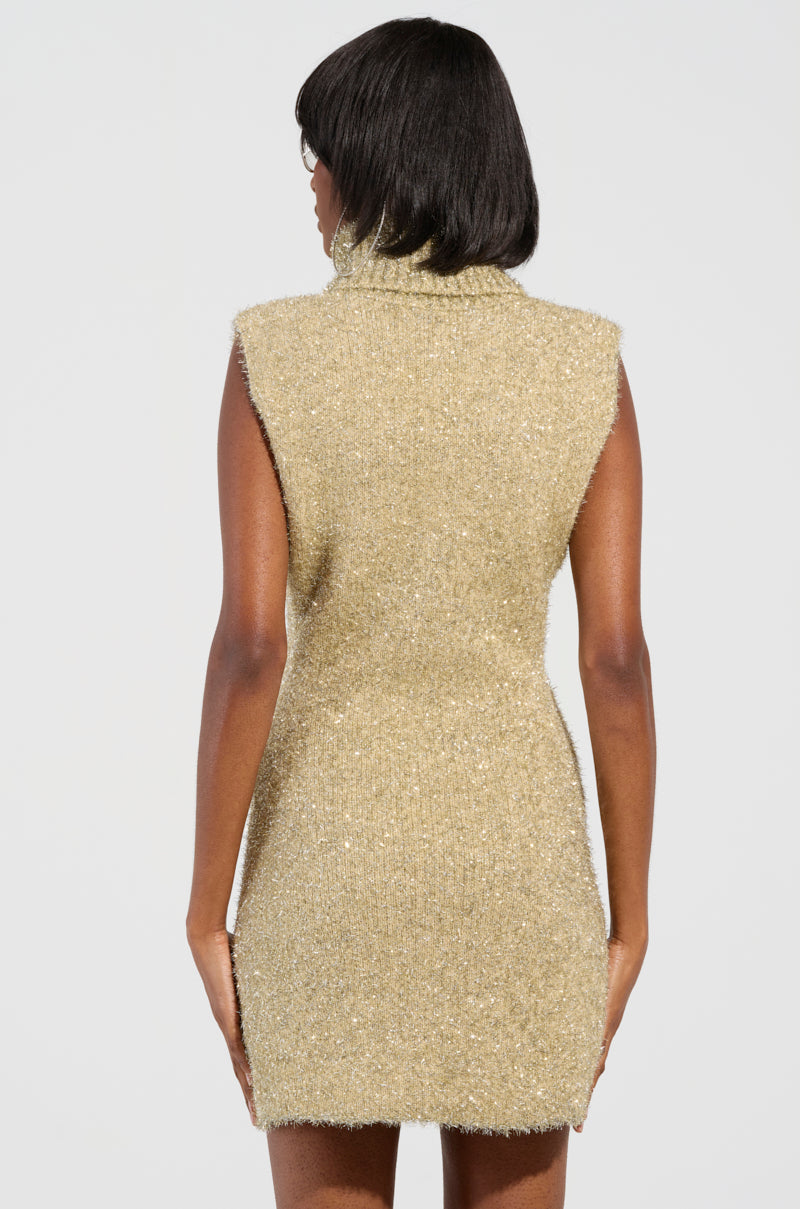 FELT A SPARK KNIT GLITTER MINI DRESS
