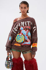 INFINITE COSMOS OVERSIZED GRAPHIC SWEATSHIRT
