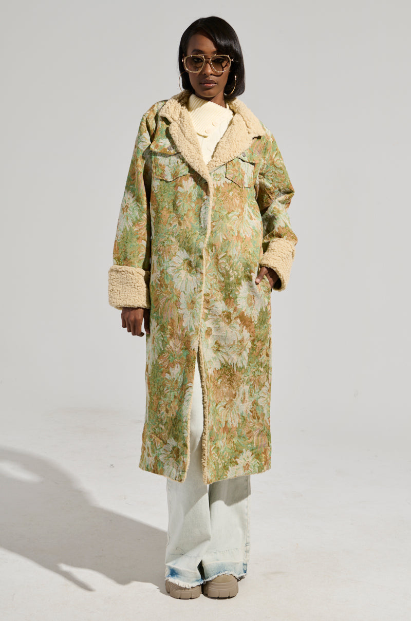 HERE COMES TROUBLE SHERPA LINED TRENCH