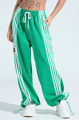 JUMP AROUND WIDE LEG JOGGER IN GREEN