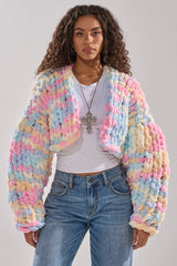 ALIA CHUNKY CHENILLE KNIT CARDIGAN