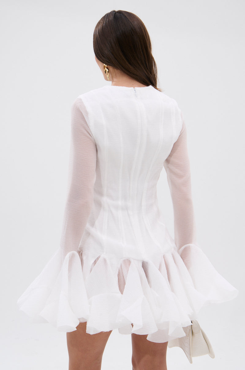 HOURS IN SILENCE RUFFLED MINI DRESS